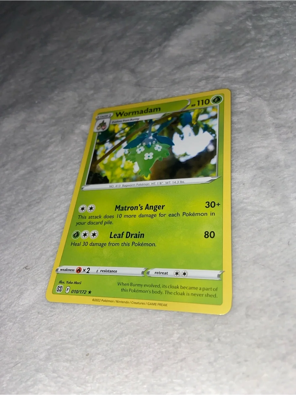 Wormadam Plant Cloak card (#010/172) from the Sword & Shield: Brilliant Stars